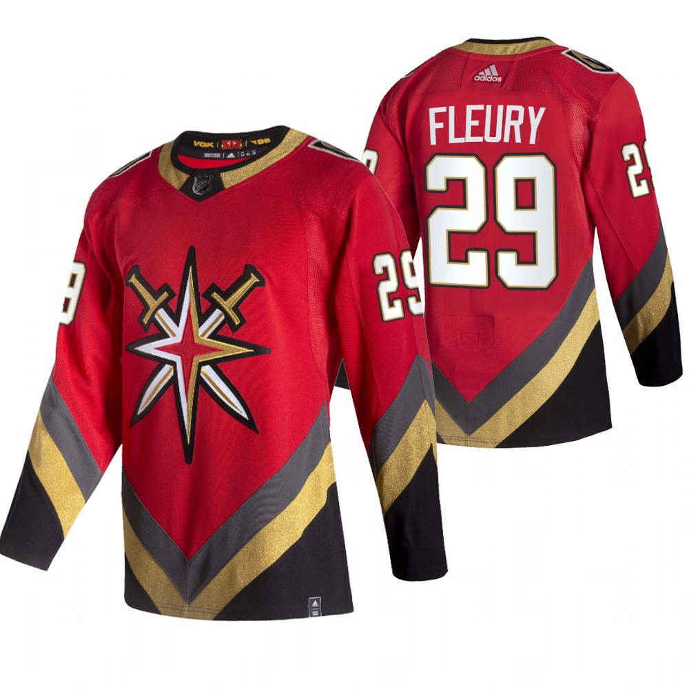 2021 Adidias Vegas Golden Knights #29 Marc-Andre Fleury Red Men Reverse Retro Alternate NHL Jersey